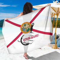 Flag Florida Fishing Sarong Fish Hook Rip Detail and Custom Name Red Accent Design - Wonder Print Shop