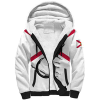 Flag Florida Fishing Sherpa Hoodie Fish Hook Rip Detail and Custom Name Red Accent Design - Wonder Print Shop