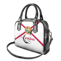 Flag Florida Fishing Shoulder Handbag Fish Hook Rip Detail and Custom Name Red Accent Design - Wonder Print Shop