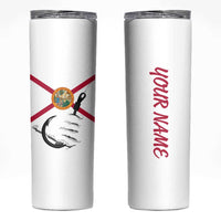 Flag Florida Fishing Skinny Tumbler Fish Hook Rip Detail and Custom Name Red Accent Design - Wonder Print Shop
