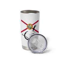 Flag Florida Fishing Tumbler Cup Fish Hook Rip Detail and Custom Name Red Accent Design - Wonder Print Shop
