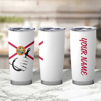 Flag Florida Fishing Tumbler Cup Fish Hook Rip Detail and Custom Name Red Accent Design - Wonder Print Shop