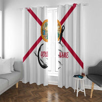 Flag Florida Fishing Window Curtain Fish Hook Rip Detail and Custom Name Red Accent Design - Wonder Print Shop