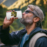 Largemouth Bass Fishing 4 in 1 Can Cooler Tumbler Fish On Text and Boat Scene in Green and Black Custom Design - Wonder Print Shop