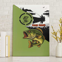 Largemouth Bass Fishing Canvas Wall Art Fish On Text and Boat Scene in Green and Black Custom Design - Wonder Print Shop