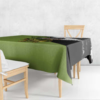 Largemouth Bass Fishing Tablecloth Fish On Text and Boat Scene in Green and Black Custom Design - Wonder Print Shop