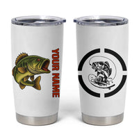Largemouth Bass Fishing Tumbler Cup Fish On Text and Boat Scene in Green and Black Custom Design - Wonder Print Shop
