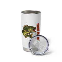 Largemouth Bass Fishing Tumbler Cup Fish On Text and Boat Scene in Green and Black Custom Design - Wonder Print Shop