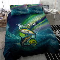 Offshore Fishing Custom Bedding Set Tuna Mahi Mahi and Wahoo in Ocean Wave Design - Wonder Print Shop