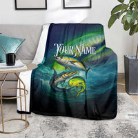 Offshore Fishing Custom Blanket Tuna Mahi Mahi and Wahoo in Ocean Wave Design - Wonder Print Shop