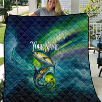 Offshore Fishing Custom Quilt Tuna Mahi Mahi and Wahoo in Ocean Wave Design - Wonder Print Shop