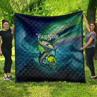 Offshore Fishing Custom Quilt Tuna Mahi Mahi and Wahoo in Ocean Wave Design - Wonder Print Shop