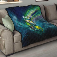 Offshore Fishing Custom Quilt Tuna Mahi Mahi and Wahoo in Ocean Wave Design - Wonder Print Shop