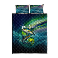 Offshore Fishing Custom Quilt Bed Set Tuna Mahi Mahi and Wahoo in Ocean Wave Design - Wonder Print Shop