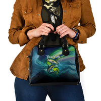 Offshore Fishing Custom Shoulder Handbag Tuna Mahi Mahi and Wahoo in Ocean Wave Design - Wonder Print Shop