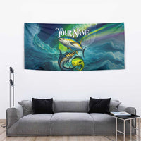 Offshore Fishing Custom Tapestry Tuna Mahi Mahi and Wahoo in Ocean Wave Design - Wonder Print Shop