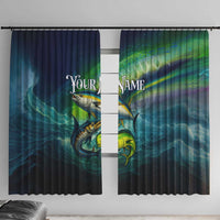 Offshore Fishing Custom Window Curtain Tuna Mahi Mahi and Wahoo in Ocean Wave Design - Wonder Print Shop