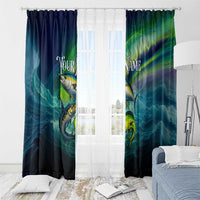 Offshore Fishing Custom Window Curtain Tuna Mahi Mahi and Wahoo in Ocean Wave Design - Wonder Print Shop