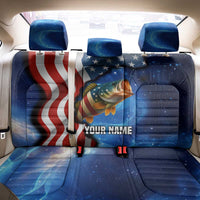 American Flag Bass Fishing Graphic Back Car Seat Cover Patriotic Fish and Starry Galaxy Background - Wonder Print Shop