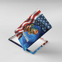 American Flag Bass Fishing Graphic Canvas Wall Art Patriotic Fish and Starry Galaxy Background - Wonder Print Shop