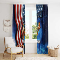 American Flag Bass Fishing Graphic Window Curtain Patriotic Fish and Starry Galaxy Background - Wonder Print Shop