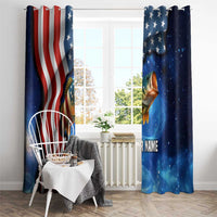 American Flag Bass Fishing Graphic Window Curtain Patriotic Fish and Starry Galaxy Background - Wonder Print Shop