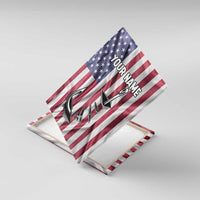 Fishing Fish Hook American Flag Canvas Wall Art Custom Name Graphic in Patriotic Striped Theme - Wonder Print Shop