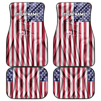 Fishing Fish Hook American Flag Car Mats Custom Name Graphic in Patriotic Striped Theme - Wonder Print Shop