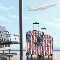 Fishing Fish Hook American Flag Luggage Cover Custom Name Graphic in Patriotic Striped Theme - Wonder Print Shop