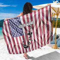 Fishing Fish Hook American Flag Sarong Custom Name Graphic in Patriotic Striped Theme - Wonder Print Shop