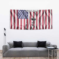 Fishing Fish Hook American Flag Tapestry Custom Name Graphic in Patriotic Striped Theme - Wonder Print Shop