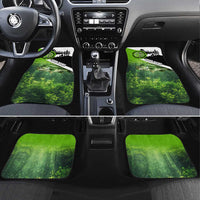 Green and Black Largemouth Bass Fishing Car Mats Custom Name Design and Angler Silhouette Illustration - Wonder Print Shop