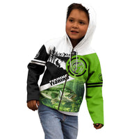 Green and Black Largemouth Bass Fishing Kid Hoodie Custom Name Design and Angler Silhouette Illustration - Wonder Print Shop