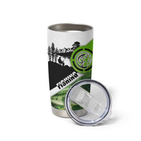 Green and Black Largemouth Bass Fishing Tumbler Cup Custom Name Design and Angler Silhouette Illustration - Wonder Print Shop