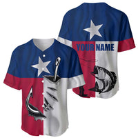 Texas Flag Fishing Baseball Jersey Hook and Fish Illustration and Custom Name Detail - Wonder Print Shop