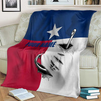 Texas Flag Fishing Blanket Hook and Fish Illustration and Custom Name Detail - Wonder Print Shop