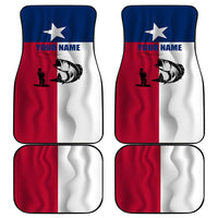 Texas Flag Fishing Car Mats Hook and Fish Illustration and Custom Name Detail - Wonder Print Shop