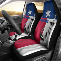 Texas Flag Fishing Car Seat Cover Hook and Fish Illustration and Custom Name Detail - Wonder Print Shop