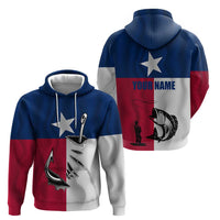 Texas Flag Fishing Hoodie Hook and Fish Illustration and Custom Name Detail - Wonder Print Shop