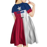 Texas Flag Fishing Kid Short Sleeve Dress Hook and Fish Illustration and Custom Name Detail - Wonder Print Shop