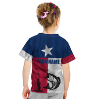 Texas Flag Fishing Kid T Shirt Hook and Fish Illustration and Custom Name Detail - Wonder Print Shop