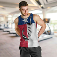 Texas Flag Fishing Men Tank Top Hook and Fish Illustration and Custom Name Detail - Wonder Print Shop