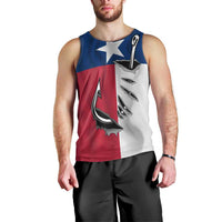 Texas Flag Fishing Men Tank Top Hook and Fish Illustration and Custom Name Detail - Wonder Print Shop