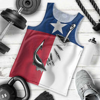 Texas Flag Fishing Men Tank Top Hook and Fish Illustration and Custom Name Detail - Wonder Print Shop