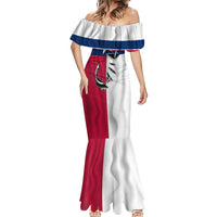 Texas Flag Fishing Mermaid Dress Hook and Fish Illustration and Custom Name Detail - Wonder Print Shop