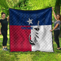 Texas Flag Fishing Quilt Hook and Fish Illustration and Custom Name Detail - Wonder Print Shop