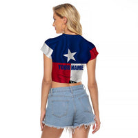 Texas Flag Fishing Raglan Cropped T Shirt Hook and Fish Illustration and Custom Name Detail - Wonder Print Shop