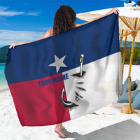 Texas Flag Fishing Sarong Hook and Fish Illustration and Custom Name Detail - Wonder Print Shop
