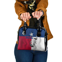 Texas Flag Fishing Shoulder Handbag Hook and Fish Illustration and Custom Name Detail - Wonder Print Shop