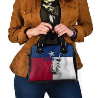 Texas Flag Fishing Shoulder Handbag Hook and Fish Illustration and Custom Name Detail - Wonder Print Shop
